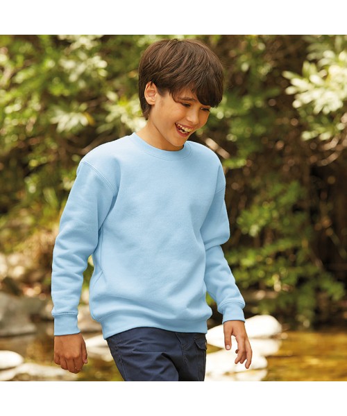 Plain Premium 70/30 kids set-in sweatshirt Fruit Of The Loom